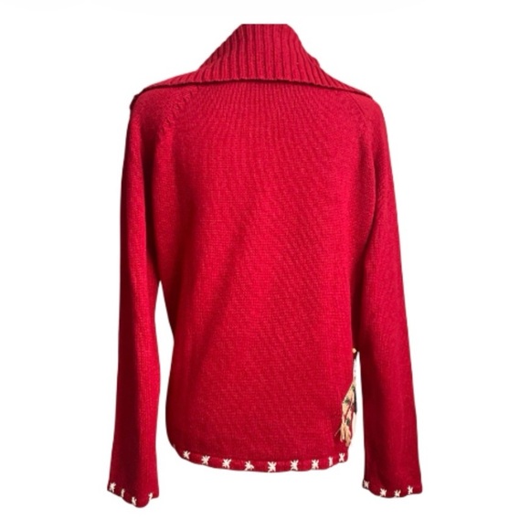 Tiara International Christmas Snowman Cardigan Sweater Womens Large Vintage - Picture 4 of 9